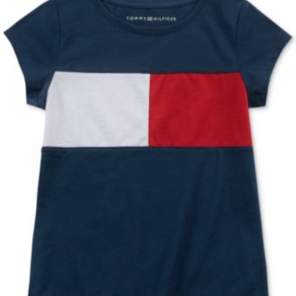 Tommy Hilfiger Little Girls Pieced Logo T-Shirt
